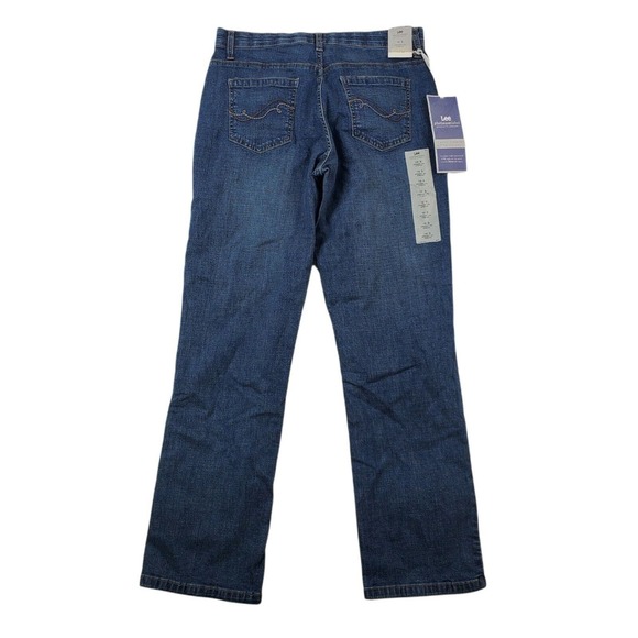 CC - Lee Womens Jeans 10S Short Straight Leg Dark Wash Classic Comfort NWT - Picture 2 of 7